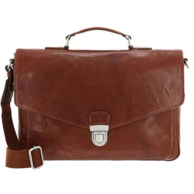 Afbeelding van LEONHARD HEYDEN Leren Afzonderlijke gevallen Business tas met laptopvak Austin Briefcase 1 Compartment Cognac Bruine