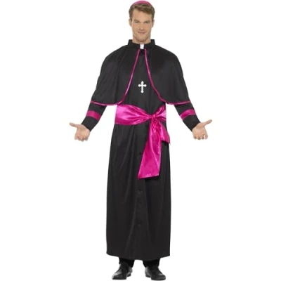Afbeelding van Smiffy&#039;s Religie Kostuum Anglicaanse Kardinaal Man Zwart Large Carnavalskleding Verkleedkleding