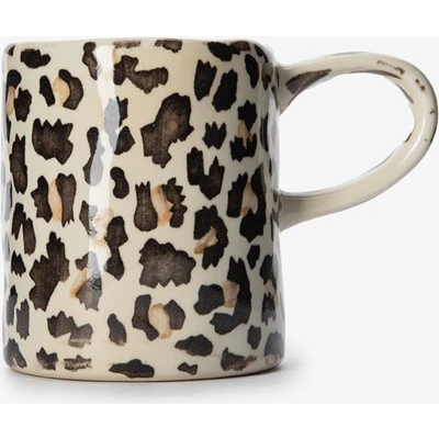 Afbeelding van Lichtbruine mok met leopard print
