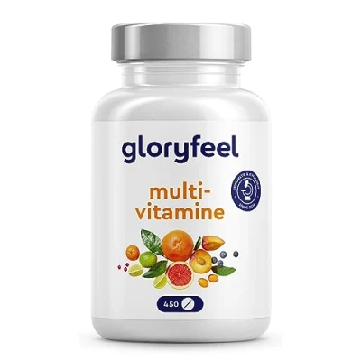 Afbeelding van Multivitamines en mineralen hoge dosering 450 tabletten met alle A Z vitamines Calcium, Biotine, Selenium, Zink, Foliumzuur, Vitamine A, B1, B2, B3, B5, B6, B12, C, D3, E