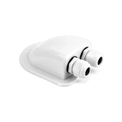 Afbeelding van QWORK® 1 stuk dakdoorvoer IP68 waterdichte ABS solar dubbele kabelgoot voor satelliet airconditioning camper caravan boot