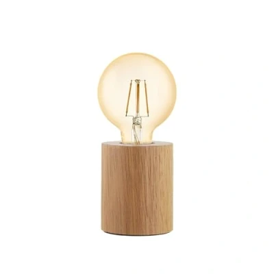Afbeelding van EGLO tafellamp Turialdo, nachtlampje industrieel, vintage, bedlamp van hout en staal, woonkamerlamp in natuurlijke kleurenel, zwart, FSC gecertificeerd, lamp met schakelaar, E27 fitting