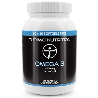 Afbeelding van Omega 3 1000 mg per Softgel 100 st. (3+ Maanden Voorraad) van Snelle Desintegrerende Capsules elk met 1000mg Premium Kwaliteit de Vis Olie