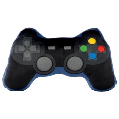 Afbeelding van Game controller pluche kussen 35 cm zwart fun cadeau Sierkussens