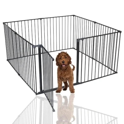 Afbeelding van Bettacare Huisdierenren Zwart 144cm x 144cm, Hondenren voor Huisdieren Honden en Puppy&#039;s, geschikt binnen buitengebruik, Puppyren, Eenvoudige Installatie
