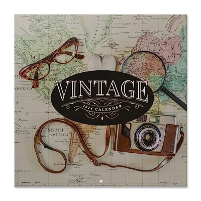 Afbeelding van Grupo Erik Kalender 2024 Vintage wandkalender 12 maanden Broschürenkalender 30x30 cm Fsc gecertificeerde +Bonus 4