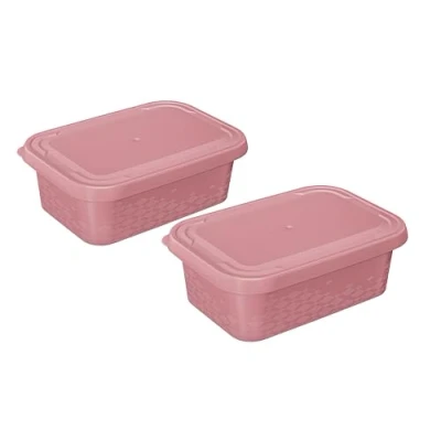Afbeelding van BranQ Home Essential vershouddozen, ORI, BPA vrije kunststof, roze, 2 stuks