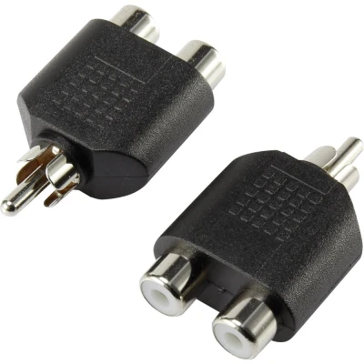 Afbeelding van SpeaKa Professional SP 7870160 Cinch Audio Y adapter [1x stekker 2x koppeling] Zwart