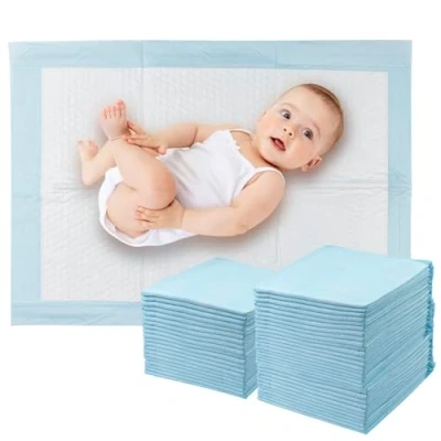 Afbeelding van Eckerdromk 50 stuks wegwerp aankleedkussens 60 x 45 cm, voor pasgeborenen, multifunctioneel, ultrazacht, super absorberend, waterdicht, incontinentie inlegzolen