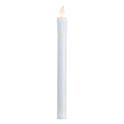 Afbeelding van Star Trading Set van 2 led staafkaarsenpers, kaarsenlicht, warmwit, voor kandelaars, op batterijen werkende kerstdecoratie kunststof in wit, hoogte: 25 cm
