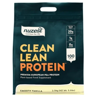 Afbeelding van Vegan Protein Poeders van Nuzest Clean Lean Smooth Vanille Plantaardige Erwtenproteïne Shake Caloriearm &amp; Koolhydraatarm Glutenvrij Zuivelvrij 2,5 kg (100 porties)