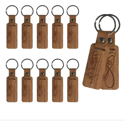 Afbeelding van Houten Sleutelhangers Onbewerkt Hout 12 Stuks Doe Het Zelf
