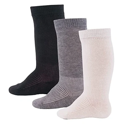 Afbeelding van Ewers Baby kniekous 3 pack uni marine /grijs/latte