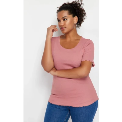 Afbeelding van Trendyol Gebreide Blouse Met Stenen Ribbels En Een Grote Kraag Tbbss23Bf00010