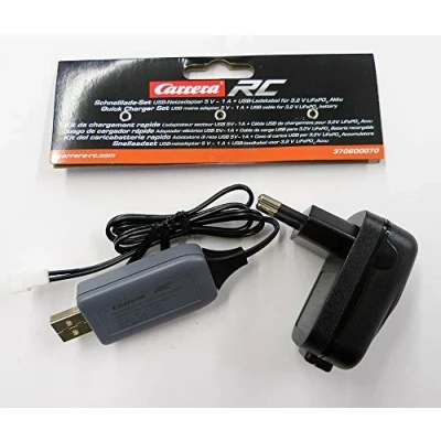 Afbeelding van Carrera RC snel opladen set 5 V 1 A USB voeding GS+ kabel voor 3,2 LifePo4 accu 370600070 inch