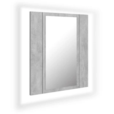 Afbeelding van vidaXL Badkamerkast met spiegel en LED 40x12x45 cm acryl betongrijs