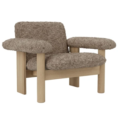 Afbeelding van Audo Copenhagen Brasilia Low Back Fauteuil Naturel Eiken Sheepskin Sahara