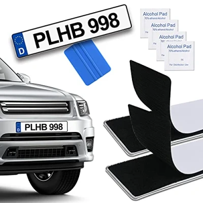 Afbeelding van URAQT kentekenplaathouders, 50 x 10 cm zelfklevende frameloze weerbestendige kentekenplaathouder, autokentekenplaathouders met een speciale lijm, plaat auto kentekenplaten bevestigingsset