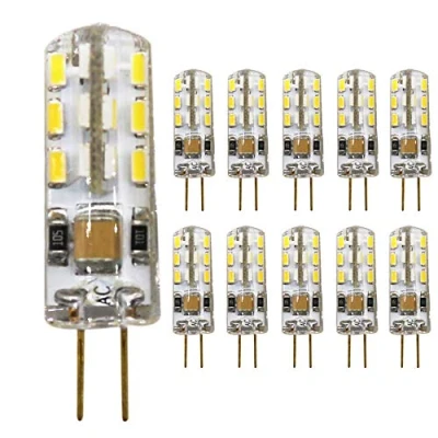 Afbeelding van mengjay®, 10 stuks G4 LED lamp kralen 1,5 W, AC 220 240 V, 24 SMD 3014 LEDs 360 stralingshoek, warm wit 3000K