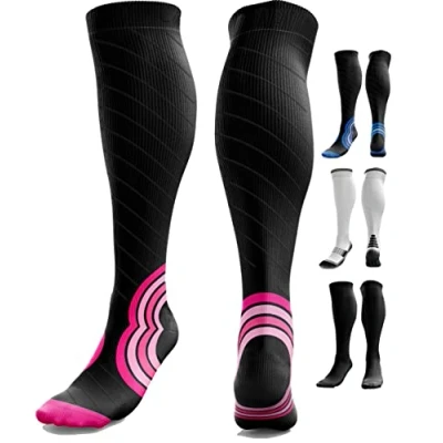 Afbeelding van aZengear Compressiesokken voor dames en heren (20 30mmHg / Klasse 2) ondersteuning van het scheenbeen de kuiten, sokken op reis gezwollen, onrustige benen, spataderen, sport (L/XL)