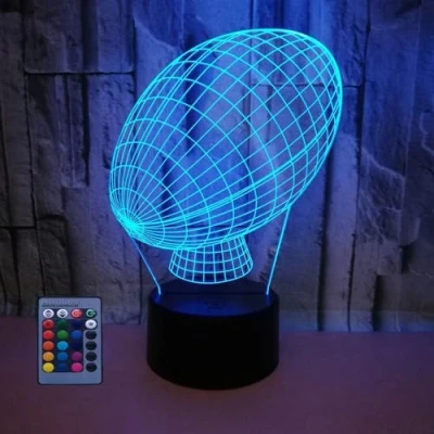 Afbeelding van Creatieve 3D Rugby Nachtlampje USB Aangedreven Afstandsbediening Raak Schakelaar Decor Tafellamp 7/16 Kleur Veranderende LED Verjaardagscadeau Kinderen Cadeau Kerst Decoratie