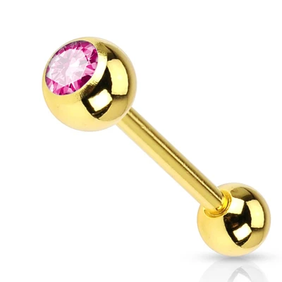 Afbeelding van Piercing roze gold plated