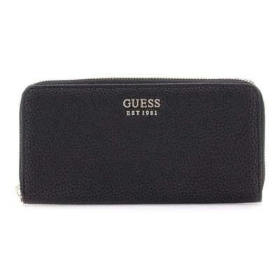 Afbeelding van GUESS portemonnee Brenton SLG Zip Around Wallet Black zwart