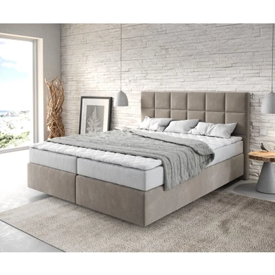 Afbeelding van Boxspringbed Dream Fine microvezel beige 160x200 met matras en topper