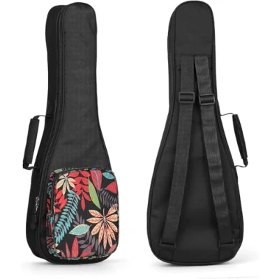Afbeelding van Kleurrijke tas voor Ukulele 21 inch, beschermhoes Ukelele, Sopraan gevoerd ukelele met verstelbare bandjes, dikke bekleding en verbeterde ritssluiting, kleurrijk Wave Point