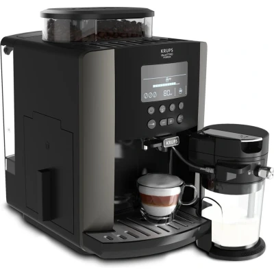 Afbeelding van Krups Arabica Latte EA819E Volautomatische koffiemachine, Groot LCD scherm, Gebruiksvriendelijke bediening, Korte opwarmtijd, incl. melkreservoir
