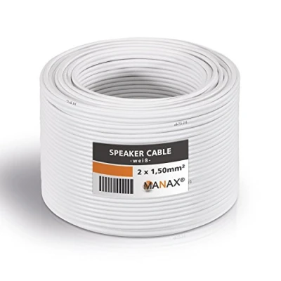 Afbeelding van MANAX® Luidsprekerkabel 2 x 1,5mm² wit 20 m ring