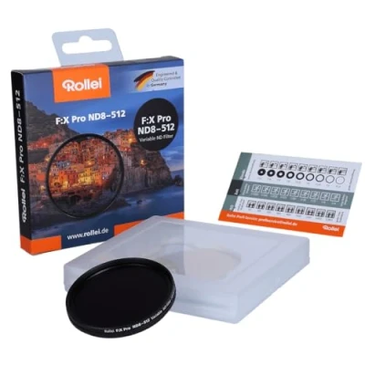 Afbeelding van Rollei Variabele F:X Pro ND8 tot ND512 circulair filter, van Gorilla® glas met 3 9 diafragma verduistering