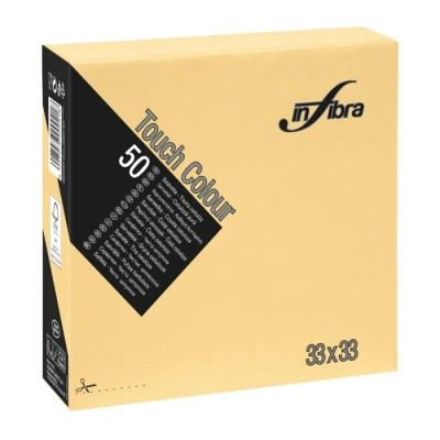 Afbeelding van Infibra Servet I 0700 40x40cm 1/4 vouw 2 Laags Creme 1200 Stuks