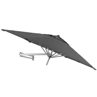 Afbeelding van Easysol Muurparasol Hexagonaal / Rond Parasol voor Muur of Wand 250 cm diameter Grijs