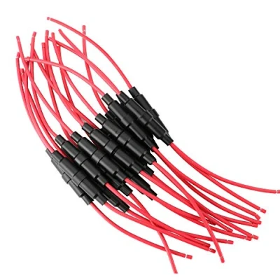 Afbeelding van Gebildet 15pcs 6x30mm AGC Inline Zekeringhouder,32V 20A Fast Blow Schroefzekeringhouder,Quick Glaszekeringhouder,met 16AWG Draad