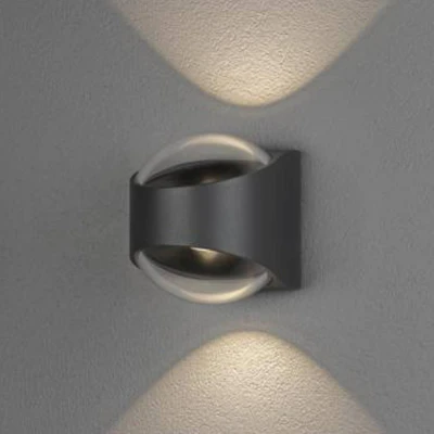 Afbeelding van Konstsmide Bitonto anthrazit 7884 370 LED buitenlamp (wand) Energielabel: E (A G) 11 W Antraciet