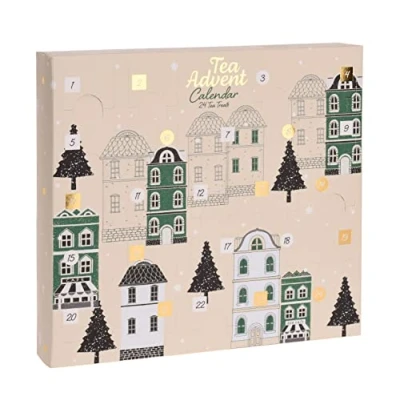 Afbeelding van Adventskalender 2023 met thee, groot, 24 theebuiltjes, verschillende soorten thee voor de kersttijd, kalender