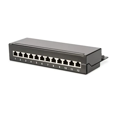 Afbeelding van DIGITUS Desktop Patch Panel Cat 6A 8 poorts RJ45 Afgeschermd LSA Opbouw Zwart