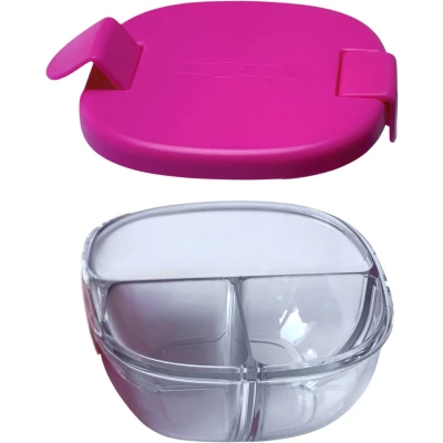 Afbeelding van Yumbox Snack bowl 3 vakjes lekvrij eenvoudig te openen Raspberry Pink