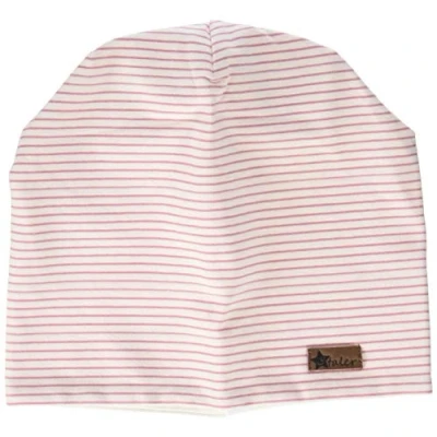 Afbeelding van Sterntaler Slouch beanie met strepenpatroon en patch, lichtlila, 45