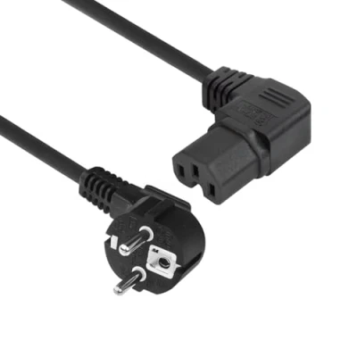 Afbeelding van ACT Netsnoer CEE 7/7 male (haaks) C15 (haaks rechts) IEC60320 zwart 1 m