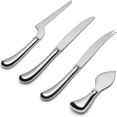 Afbeelding van Sambonet Kaasmessenset Living Zilver 4 Stuks