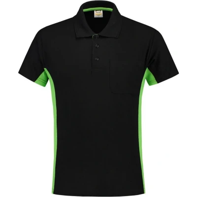 Afbeelding van Tricorp Poloshirt Workwear 202002 180gr Zwart/Lime Maat 4XL