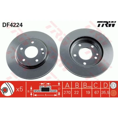 Afbeelding van Trw Remschijf DF4224
