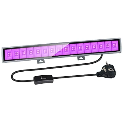 Afbeelding van Eleganted 36W UV Bar Zwart Licht Lamp 64 LEDs Buis met Plug UVA 385 400nm Floodlight IP66 Waterdichte Fluorescentie Spotlight voor Party Disco Halloween