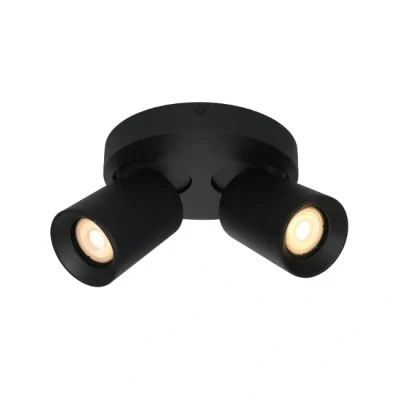 Afbeelding van Artdelight Ronde plafondlamp Megano 2 lichts zwart PL MEGANO2 RO ZW