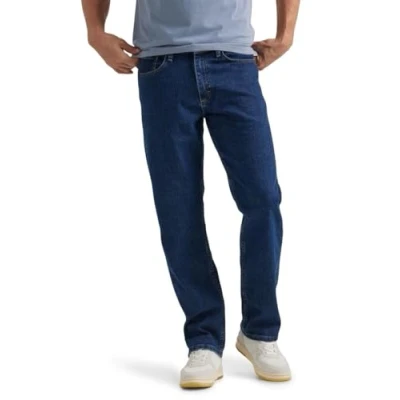 Afbeelding van Wrangler Authentics Comfort Flex Waist Relaxed Fit jeans voor heren, Donker Steengoed, 42W / 32L