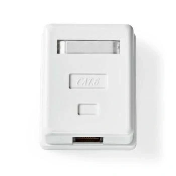 Afbeelding van Netwerk Wanddoos Opbouw 1 poort(en) UTP CAT6 Recht Female Goud Verguld PVC Wit Doo