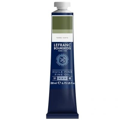 Afbeelding van Lefranc Bourgeois 301833 Fijne olieverf van uitstekende kwaliteit, lichtecht met een gelijkmatige consistentie, tube 200 ml, ideaal voor spieraammen, canvas, schilderbord Groene aarde
