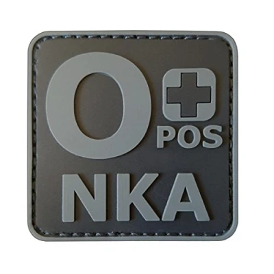 Afbeelding van 2AFTER1 ACU Subdued OPOS O+ NKA Blood Type No Known Allergies Morale PVC Rubber Touch Vastener Patch